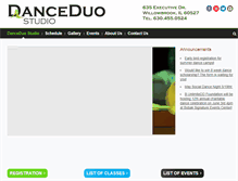 Tablet Screenshot of danceduostudio.com